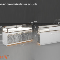 Tủ trang sức bo cong bên trái kích thước 1100 mm x 680 mm x 2340 mm 